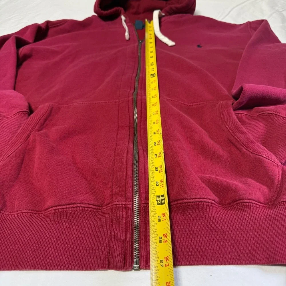 Polo Ralph Lauren Full Zip‎ Hoodie Mens XLT Tall Red Cotton Blend Pony Logo